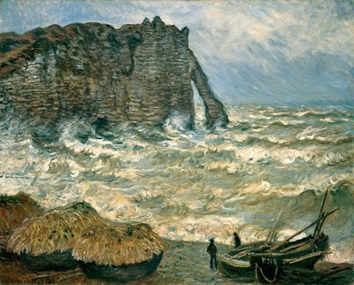 Mare tempestoso a Étretat da Claude Monet